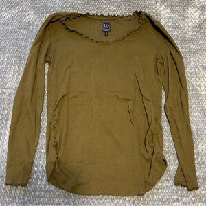 GAP Olive Green pointelle maternity top